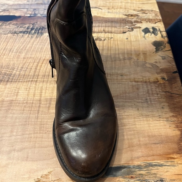 Brown over the knee leather flat boots size 36 - Picture 3 of 5